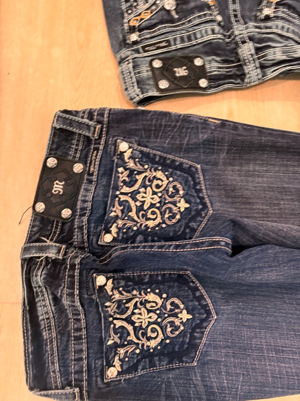Miss Me Boot Cut Jeans Trio in Dark Indigo, Medium Wash and Light Wash - Picture 5 of 7
